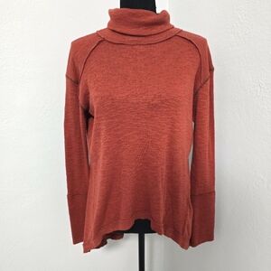 Free People We The Free Turtleneck Split Back Long Sleeve Top Size Small